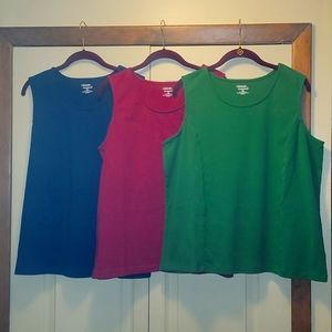 Liz & Me essential set of 3 tank tops in jewel tones